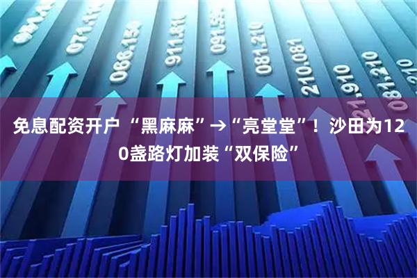 免息配资开户 “黑麻麻”→“亮堂堂”！沙田为120盏路灯加装“双保险”